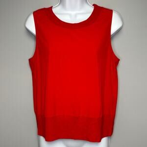 Athleta Zephyr Shell Red Sleeveless Yoga Running Gym Top Sz S